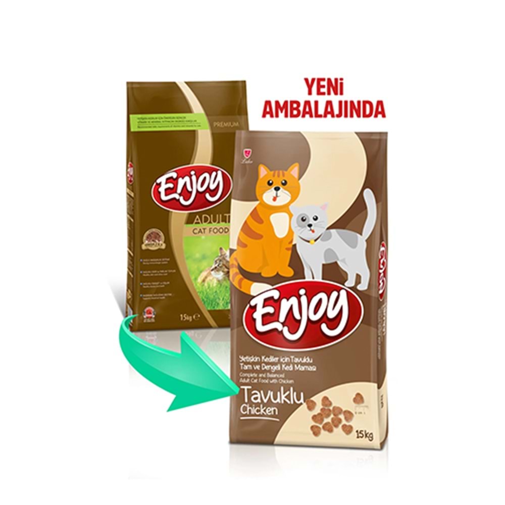 Enjoy Tavuklu Yetişkin Kedi Maması 15 Kg