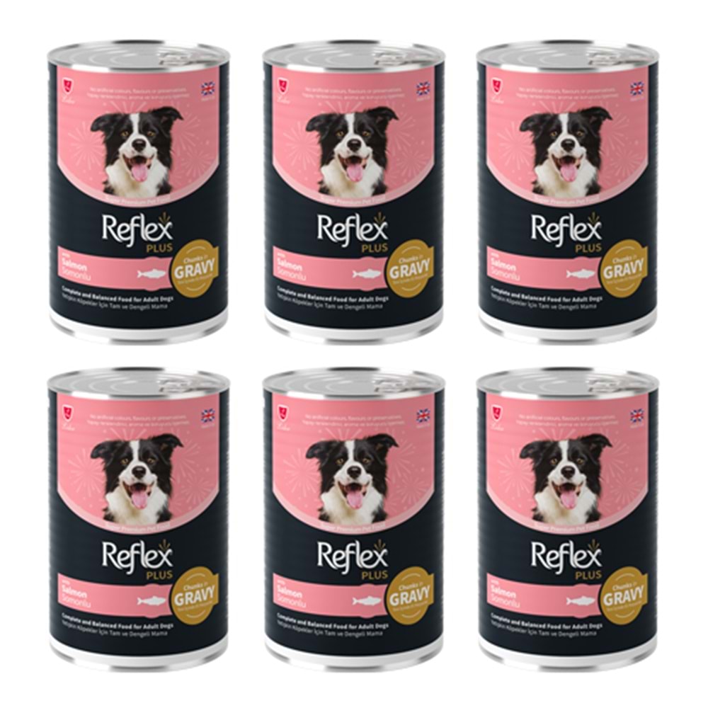 Reflex Plus Somonlu Konserve Köpek Maması 400 Gr x 6 Adet