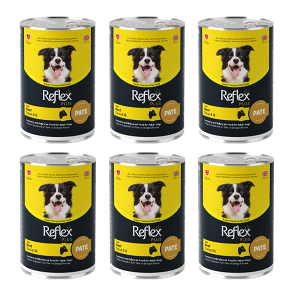 Reflex Plus Biftekli Konserve Köpek Maması 395 Gr x 6 Adet