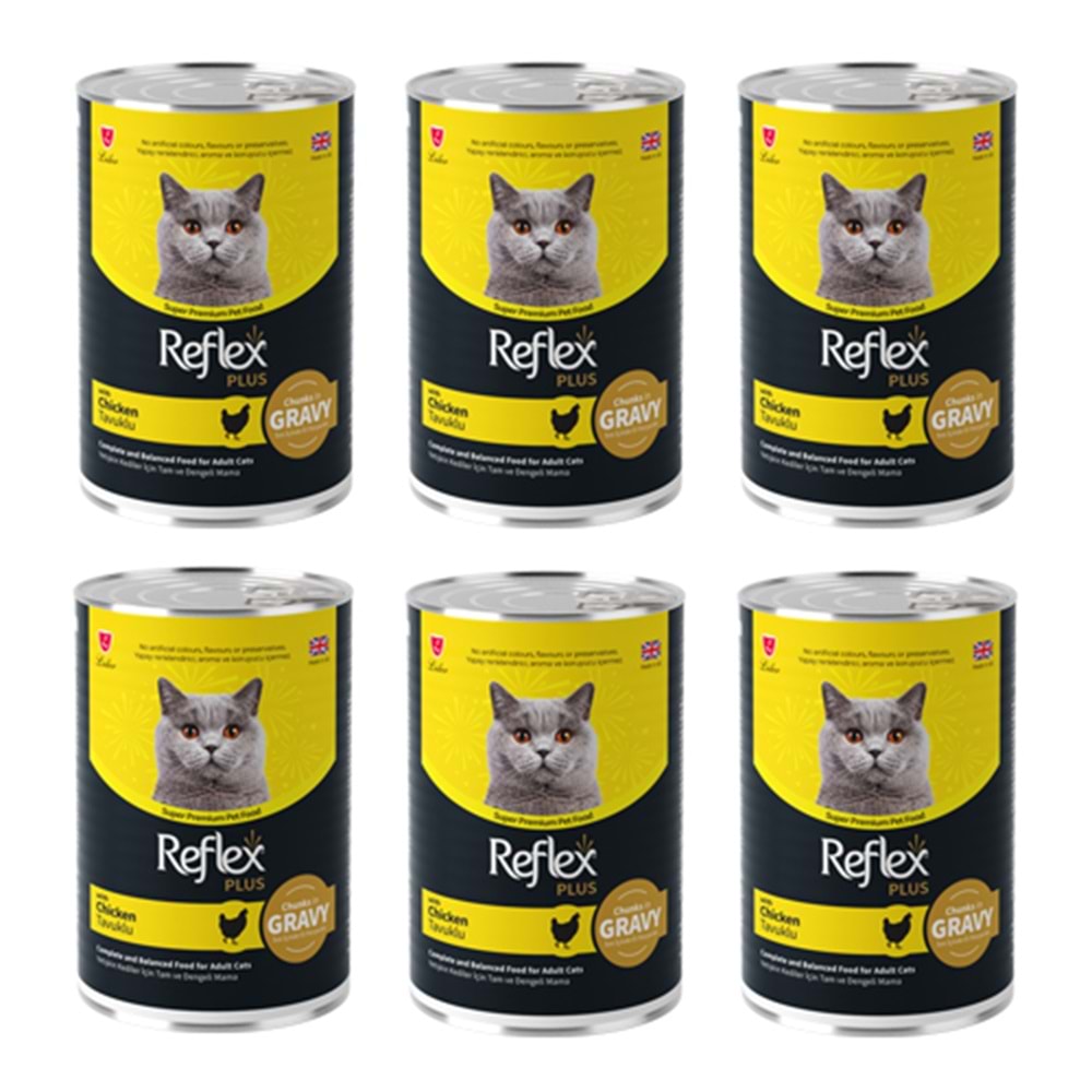 Reflex Plus Tavuklu Konserve Kedi Maması 400 gr x 6 Adet