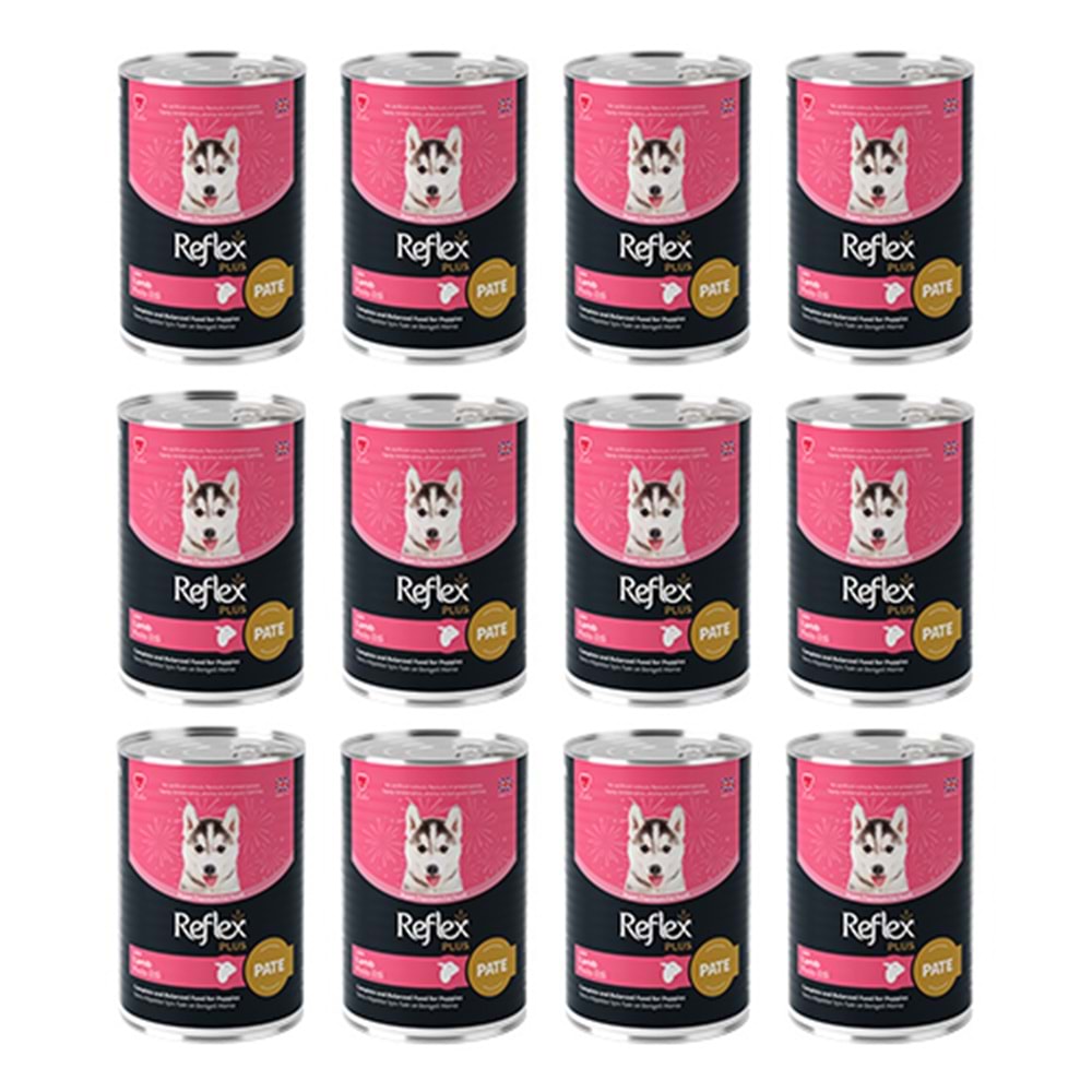 Reflex Plus Kuzulu Konserve Yavru Köpek Maması 395 Gr x 12 Adet