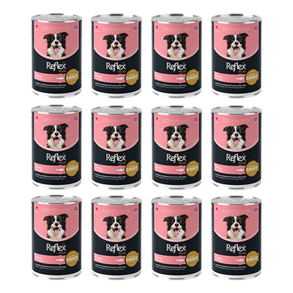 Reflex Plus Somonlu Konserve Köpek Maması 400 Gr x 12 Adet
