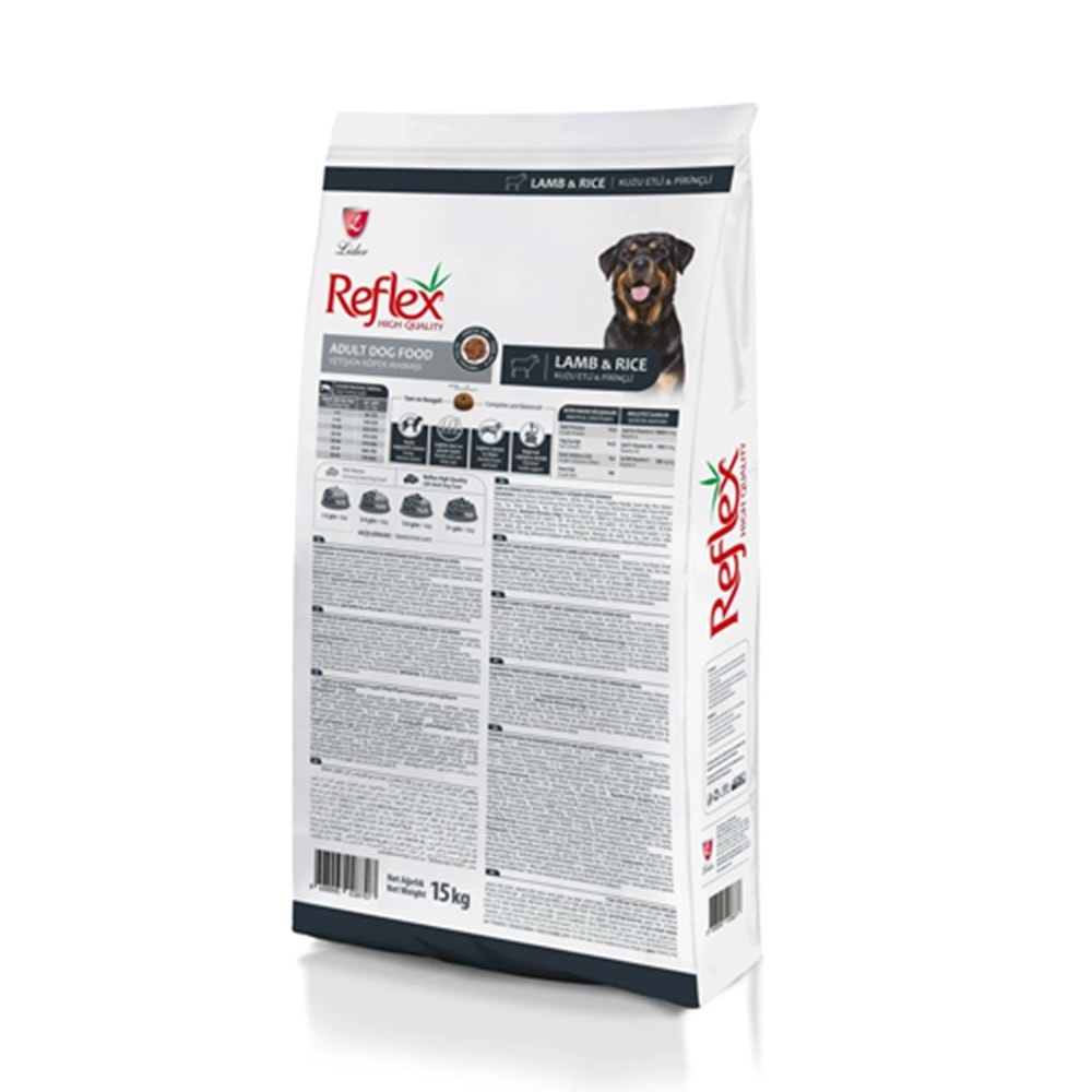 Reflex Kuzulu ve Pirinçli Yetişkin Köpek Maması 15 Kg