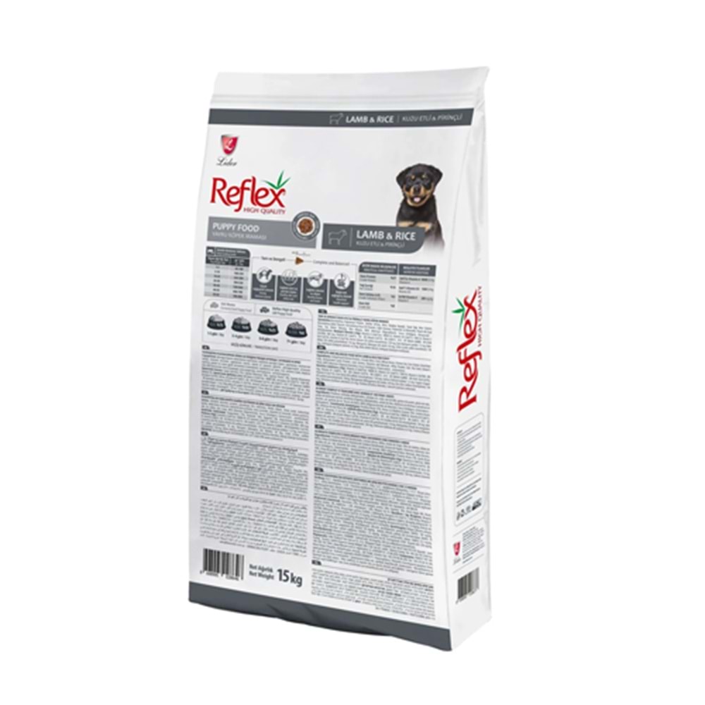 Reflex Kuzulu ve Pirinçli Yavru Köpek Maması 15 Kg