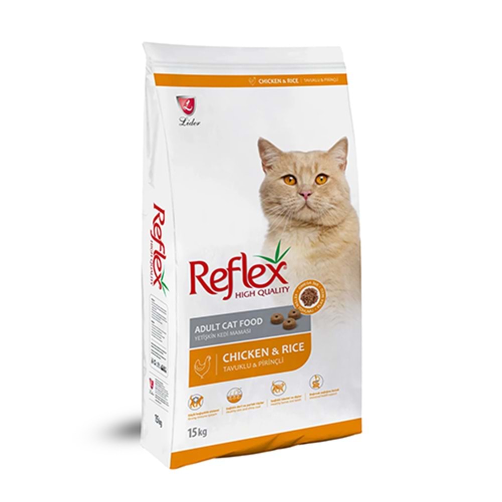 Reflex Tavuklu ve Pirinçli Yetişkin Kedi Maması 15 Kg
