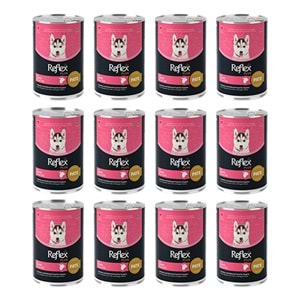 Reflex Plus Kuzulu Konserve Yavru Köpek Maması 395 Gr x 12 Adet