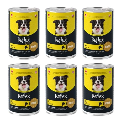 Reflex Plus Biftekli Konserve Köpek Maması 395 Gr x 6 Adet