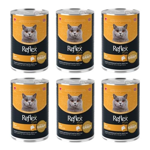 Reflex Plus Dana Etli Konserve Kedi Maması 400 gr x 6 Adet
