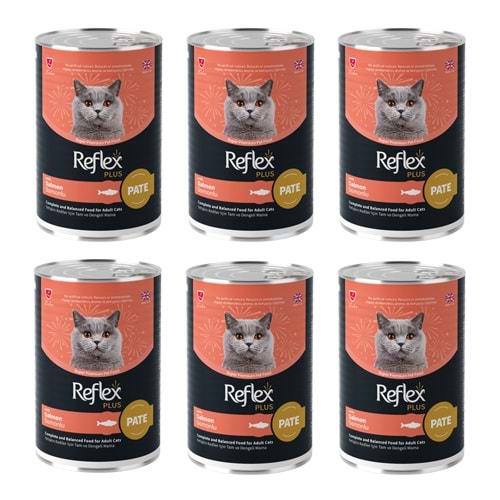 Reflex Plus Somonlu Konserve Kedi Maması 395 gr x 6 Adet
