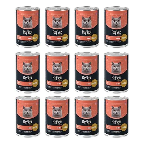 Reflex Plus Somonlu Konserve Kedi Maması 395 gr x 12 Adet