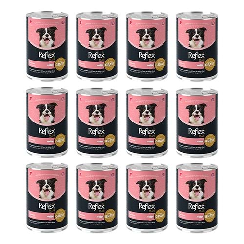 Reflex Plus Somonlu Konserve Köpek Maması 400 Gr x 12 Adet