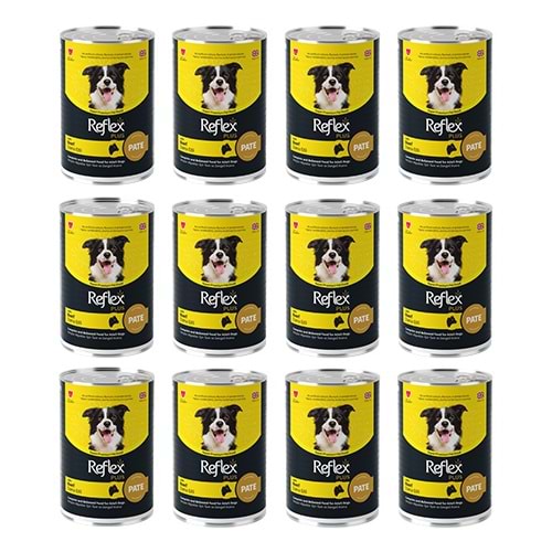 Reflex Plus Biftekli Konserve Köpek Maması 395 Gr x 12 Adet