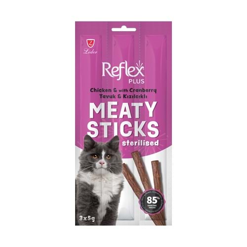 Reflex Meaty Sticks Tavuklu ve Kızılcıklı Kedi Ödül Maması 3x5 gr