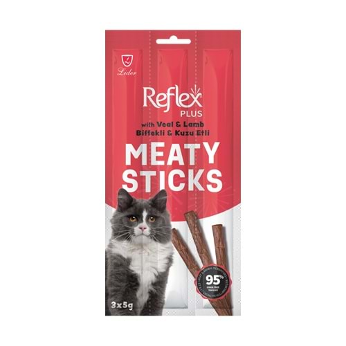 Reflex Meaty Sticks Biftekli ve Kuzu Etli Kedi Ödül Maması 3x5 gr